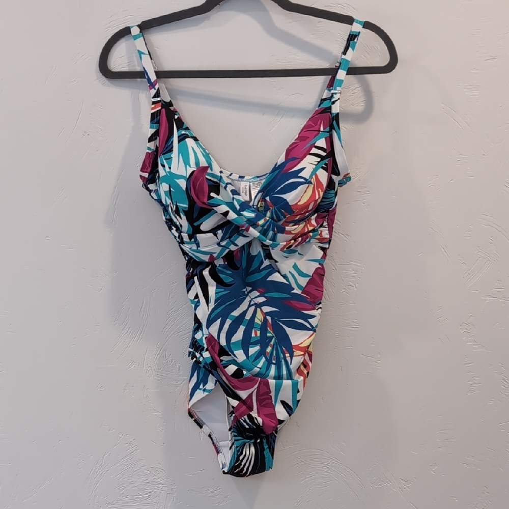 Calvin Klein Collection Tropical Print One Piece Swimsuit